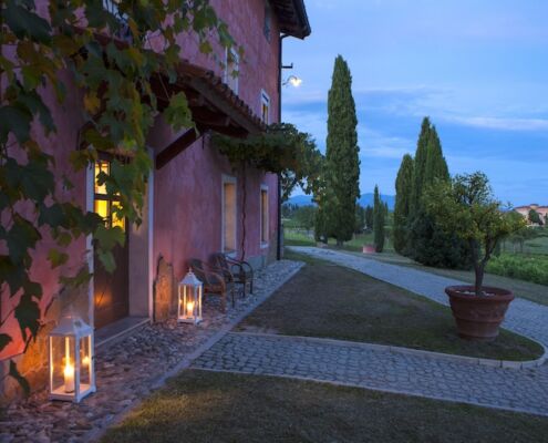 Urlaub mit Hund Friaul Castello di Spessa Abendstimmung