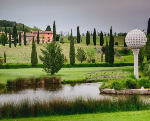 Urlaub mit Hund Friaul Castello di Spessa Blick vom Golfplatz