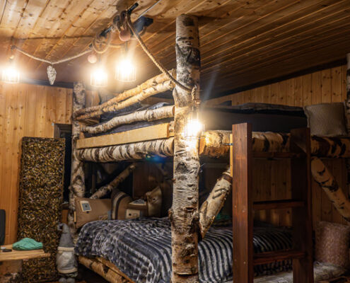 Stockbett in der Stuga - Holz