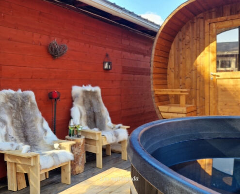 Saunieren Lev Naturanda Schwedisch Lappland und dann ein Drink
