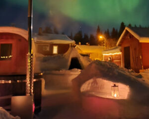 Nächtliche Winterstimmung Schwedisch Lappland